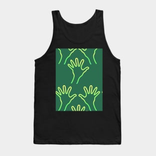 Cave Hands Anew Yellow-Green on Green 5748 Tank Top